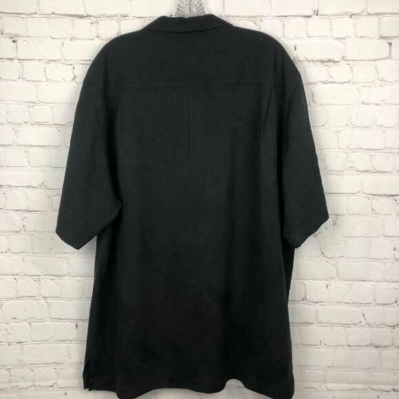 Tommy Bahama 100% Silk Black Hawaiian Button Up Men's Sz Large - Picture 12 of 12